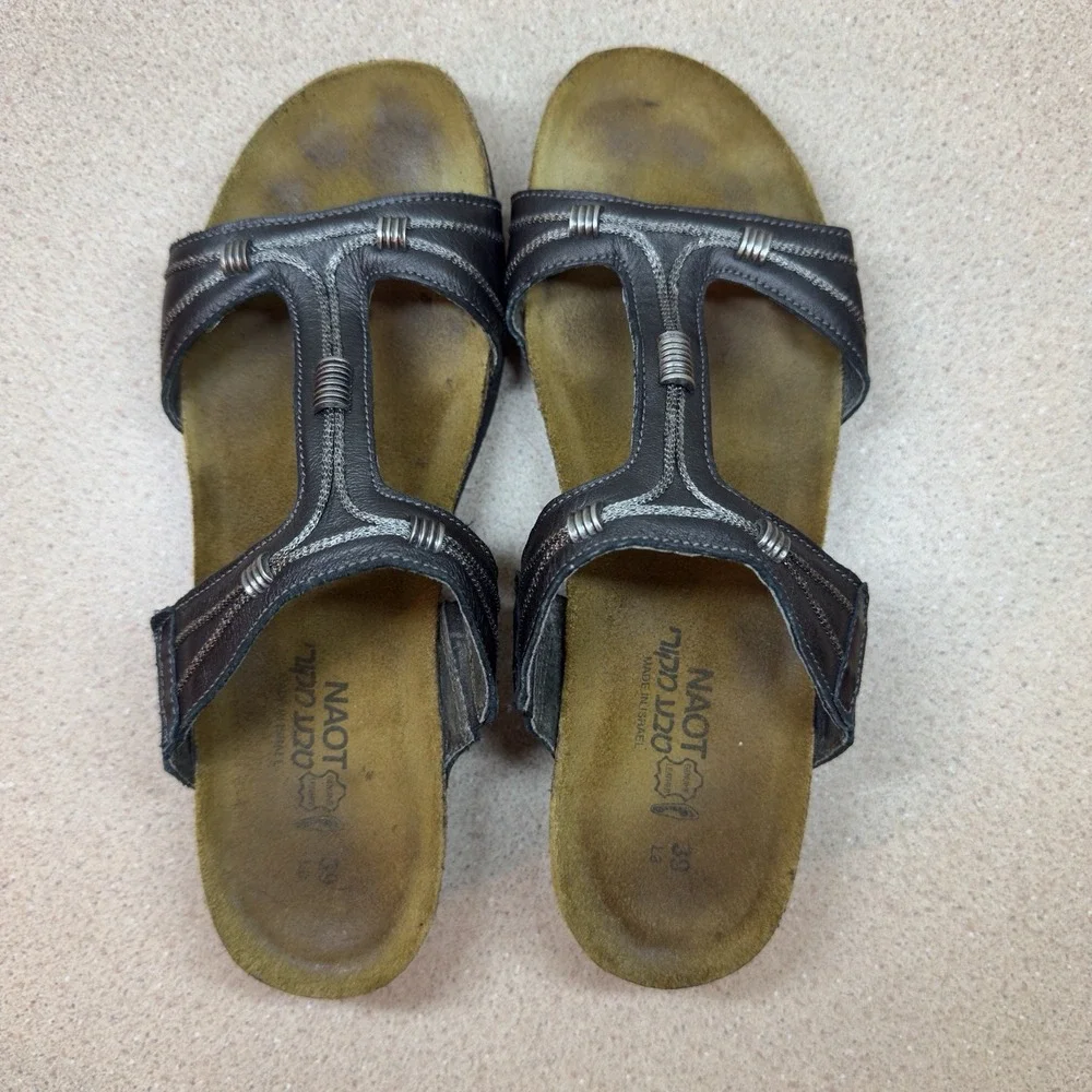 Naot‎ Caitlin Women's Leather T-Strap Sandals Size 29 (US 8) Made In Israel EUC